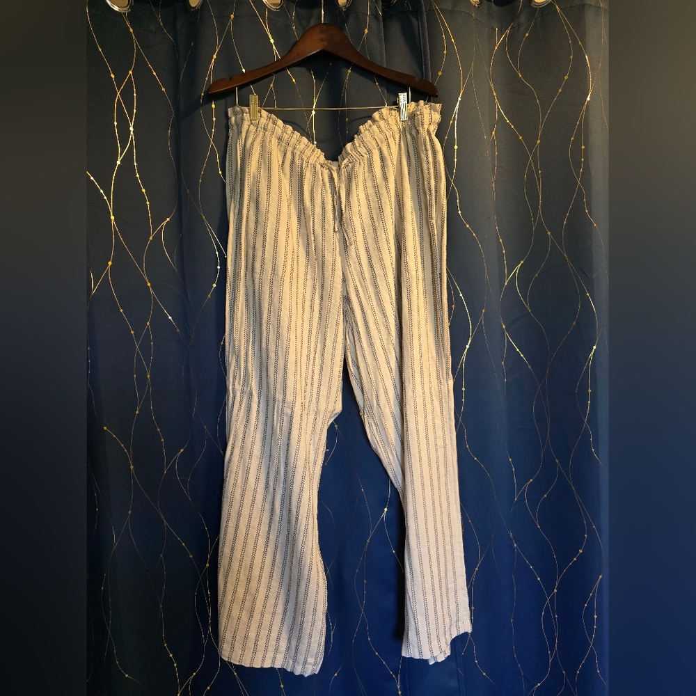 Striped Wide-Leg Pants